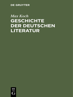 cover image of Geschichte der deutschen Literatur